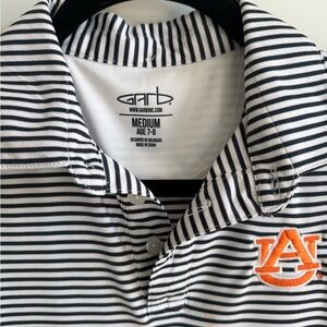 Boys Navy and White Striped Polo Shirt